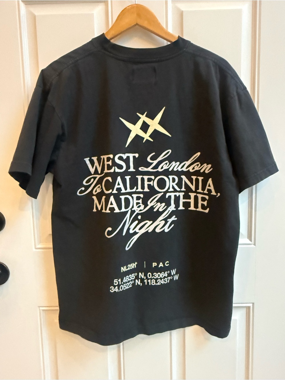 Nightlab West London To CA Oversized Black T-Shirt Grunge Y2K Skater Streetwear